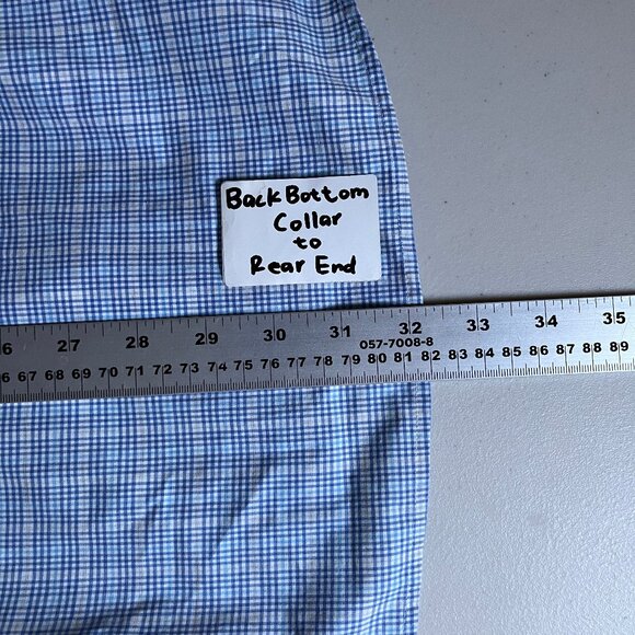 Eton Fill Twill Cotton Contemporary Check Button Up Shirt - Men's Size 43/17 - Picture 9 of 9